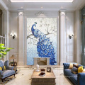 Glass Painting Designs Peacock Pattern Art Mural Mosaic Tile